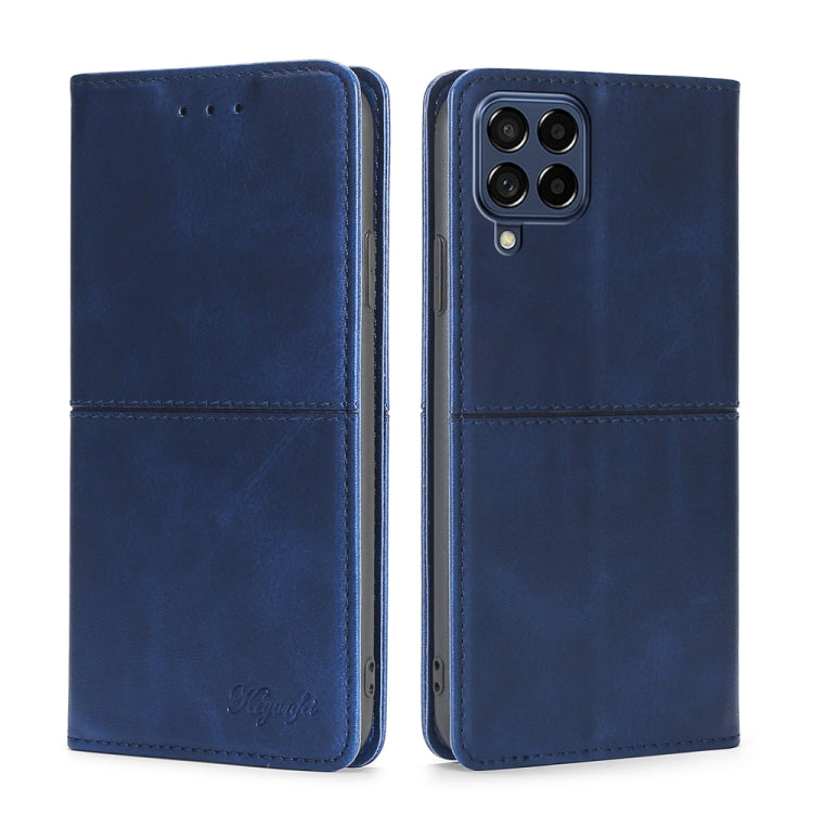 For Samsung Galaxy M53 5G Cow Texture Magnetic Horizontal Flip Leather Phone Case