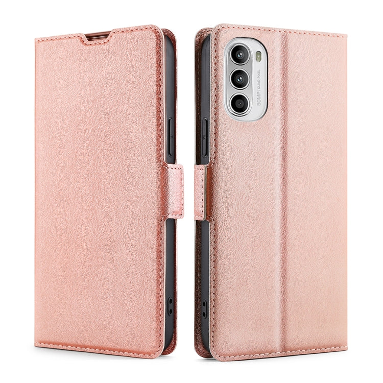 For Motorola Moto G52 4G/G82 5G Ultra-thin Voltage Side Buckle Horizontal Flip Leather Phone Case