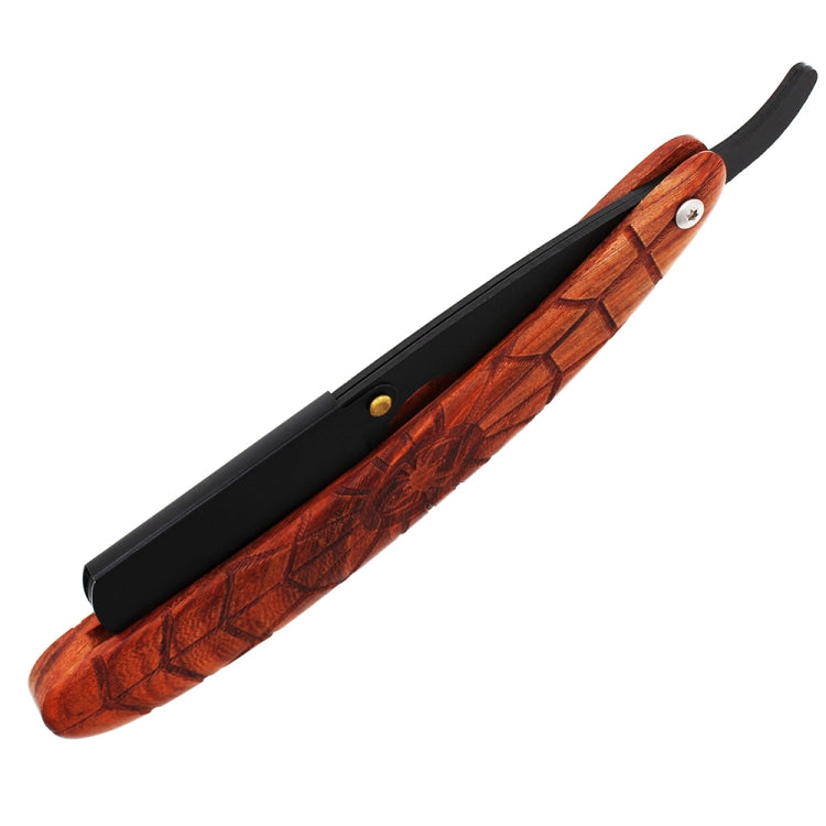H-13 Men Replaceable Blade Stainless Steel Straight Folding Edge Shaving Razor(Spider Black Blade Holder)