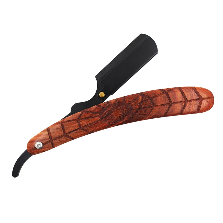 H-13 Men Replaceable Blade Stainless Steel Straight Folding Edge Shaving Razor(Spider Black Blade Holder)