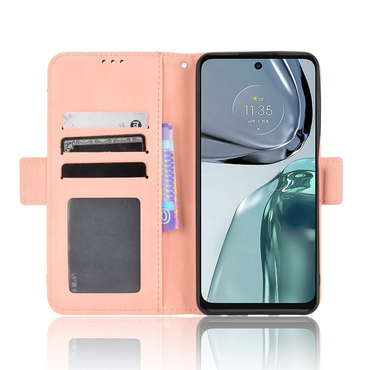 For Motorola Moto G62 5G Skin Feel Calf Texture Card Slots Leather Phone Case