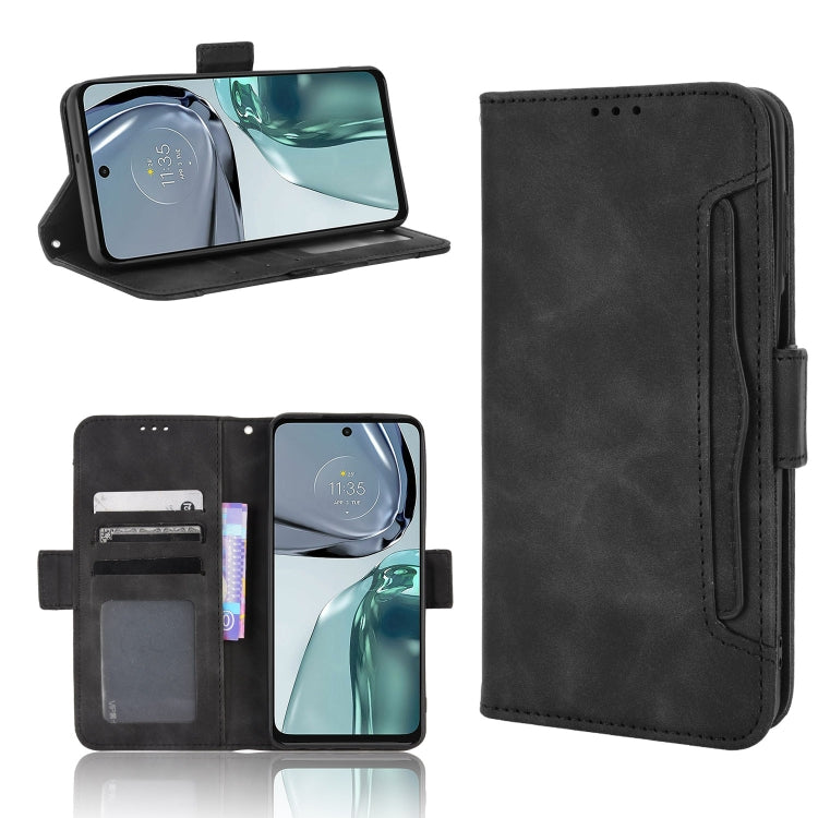 For Motorola Moto G62 5G Skin Feel Calf Texture Card Slots Leather Phone Case