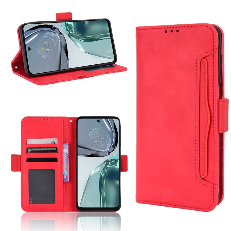 For Motorola Moto G62 5G Skin Feel Calf Texture Card Slots Leather Phone Case