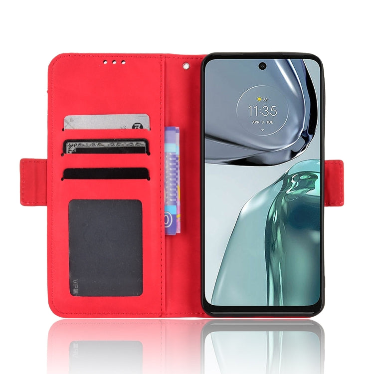 For Motorola Moto G62 5G Skin Feel Calf Texture Card Slots Leather Phone Case