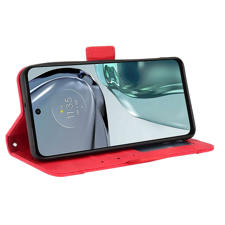 For Motorola Moto G62 5G Skin Feel Calf Texture Card Slots Leather Phone Case