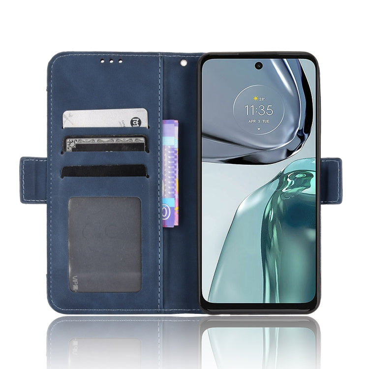 For Motorola Moto G62 5G Skin Feel Calf Texture Card Slots Leather Phone Case