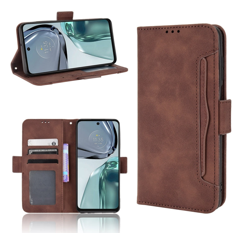 For Motorola Moto G62 5G Skin Feel Calf Texture Card Slots Leather Phone Case