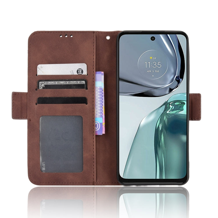For Motorola Moto G62 5G Skin Feel Calf Texture Card Slots Leather Phone Case