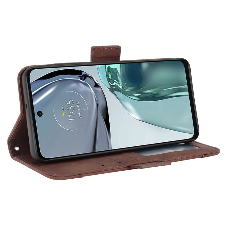 For Motorola Moto G62 5G Skin Feel Calf Texture Card Slots Leather Phone Case