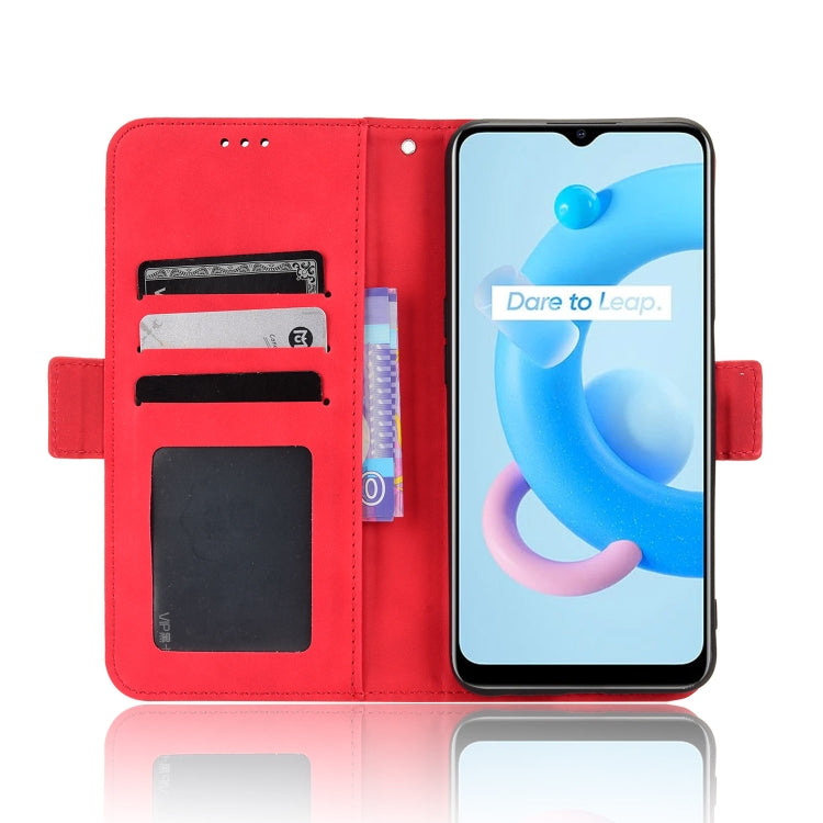 For Realme V20 5G Skin Feel Calf Texture Card Slots Leather Phone Case