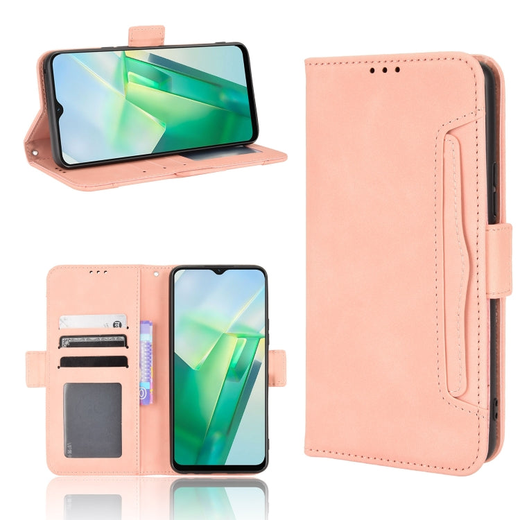 For vivo T2X 5G Skin Feel Calf Texture Card Slots Leather Phone Case