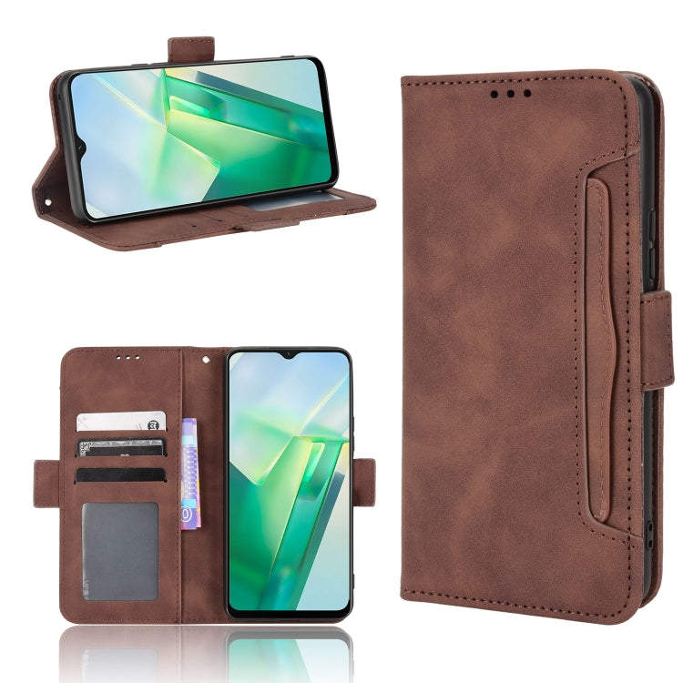 For vivo T2X 5G Skin Feel Calf Texture Card Slots Leather Phone Case