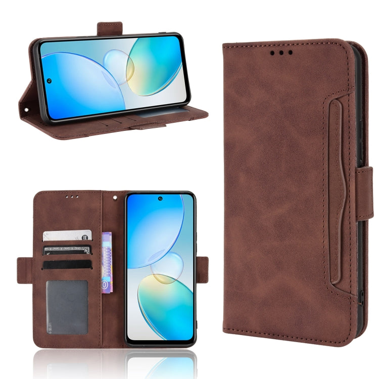 For Infinix Hot 12 Skin Feel Calf Texture Card Slots Leather Phone Case