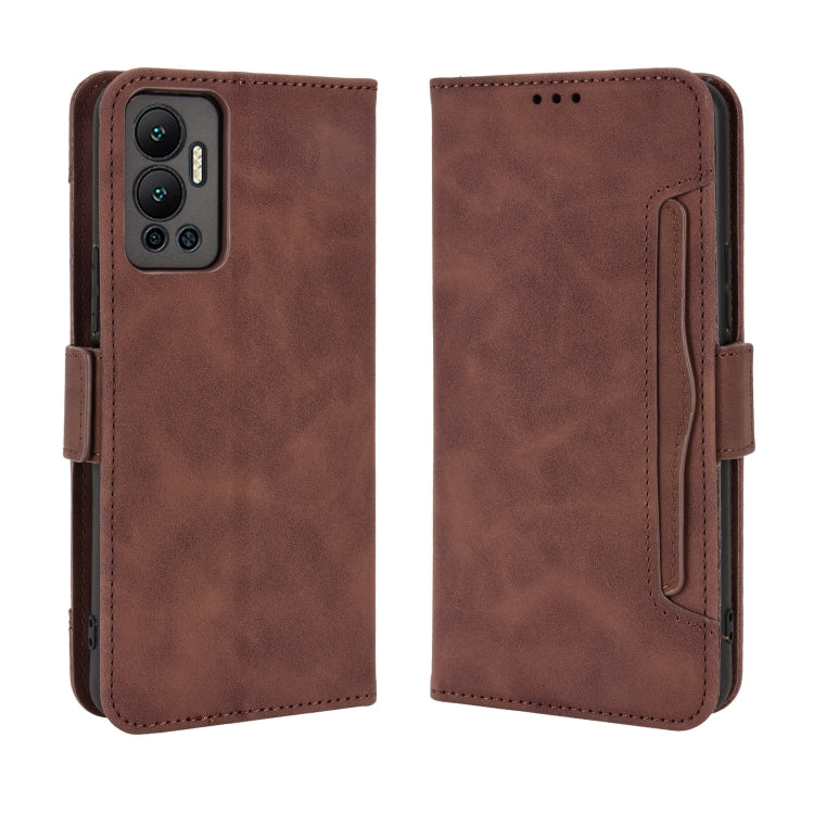 For Infinix Hot 12 Skin Feel Calf Texture Card Slots Leather Phone Case