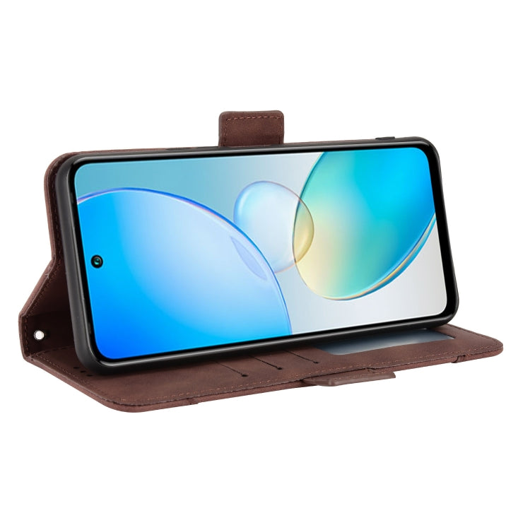 For Infinix Hot 12 Skin Feel Calf Texture Card Slots Leather Phone Case