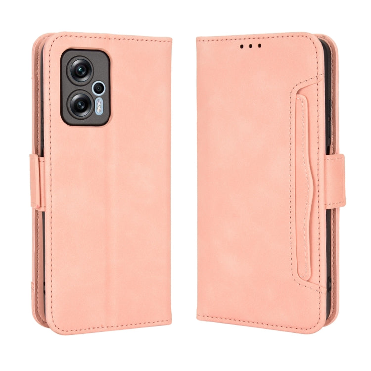 For Xiaomi Redmi Note 11T Pro 5G Skin Feel Calf Texture Card Slots Leather Phone Case