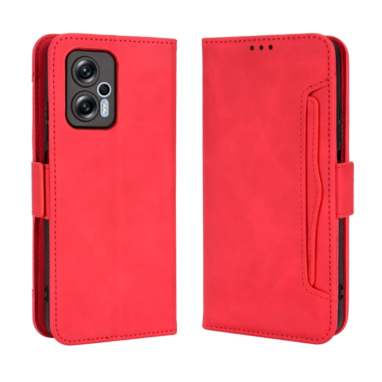 For Xiaomi Redmi Note 11T Pro 5G Skin Feel Calf Texture Card Slots Leather Phone Case