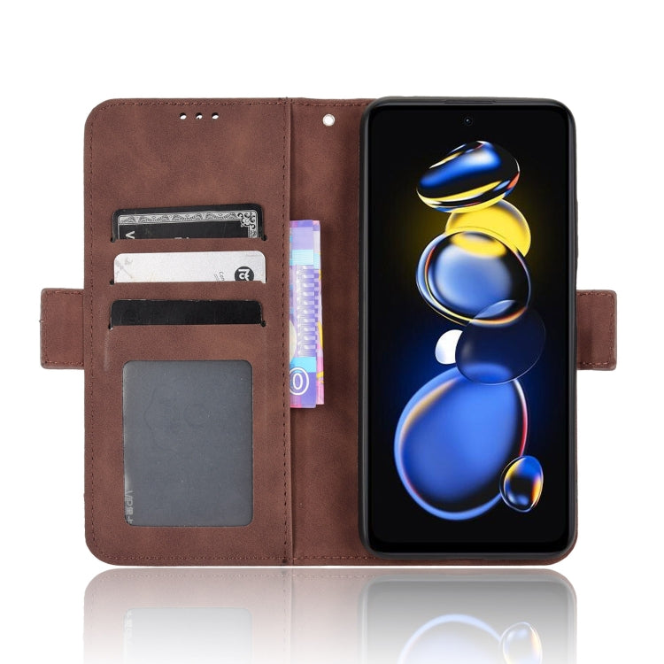 For Xiaomi Redmi Note 11T Pro 5G Skin Feel Calf Texture Card Slots Leather Phone Case