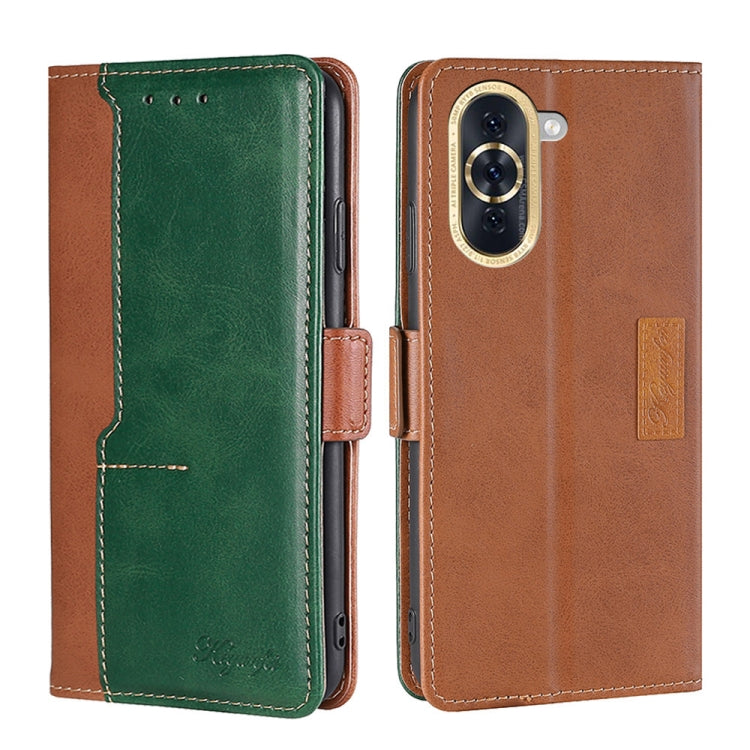 For Huawei nova 10 Contrast Color Side Buckle Leather Phone Case