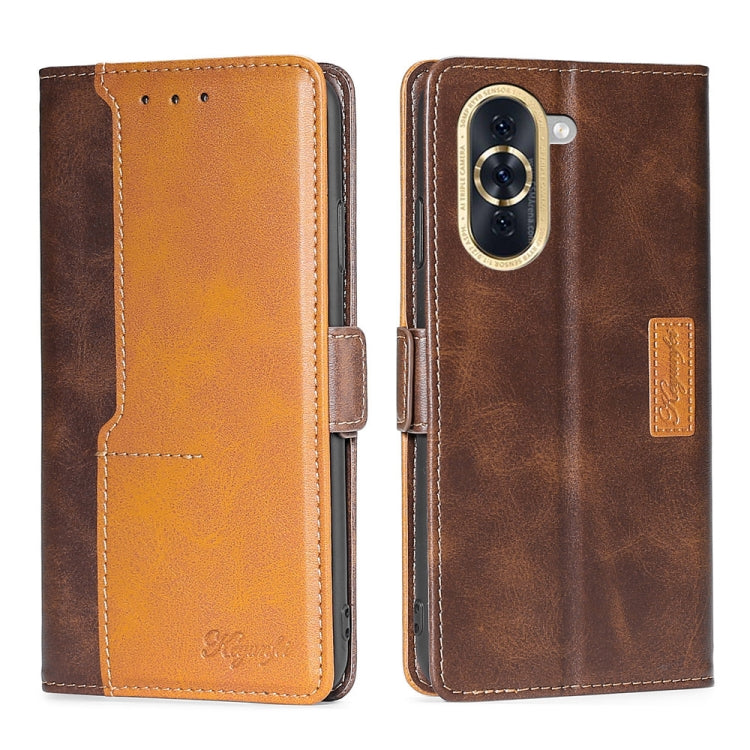 For Huawei nova 10 Contrast Color Side Buckle Leather Phone Case