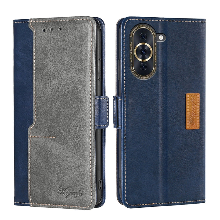For Huawei nova 10 Pro Contrast Color Side Buckle Leather Phone Case