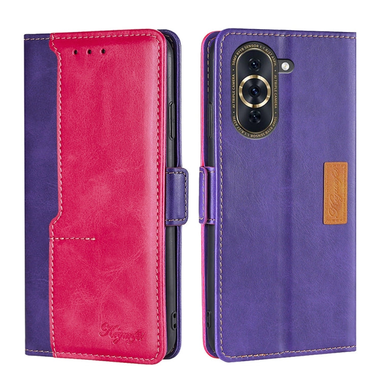 For Huawei nova 10 Pro Contrast Color Side Buckle Leather Phone Case