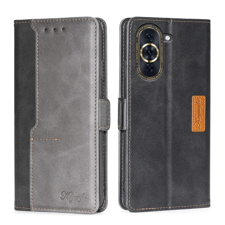 For Huawei nova 10 Pro Contrast Color Side Buckle Leather Phone Case