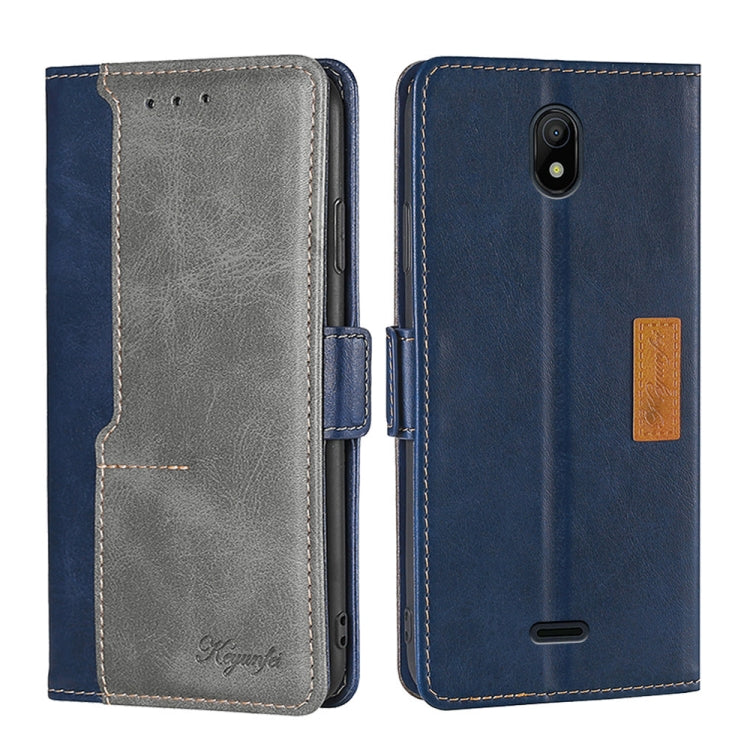 For Nokia C100 Contrast Color Side Buckle Leather Phone Case