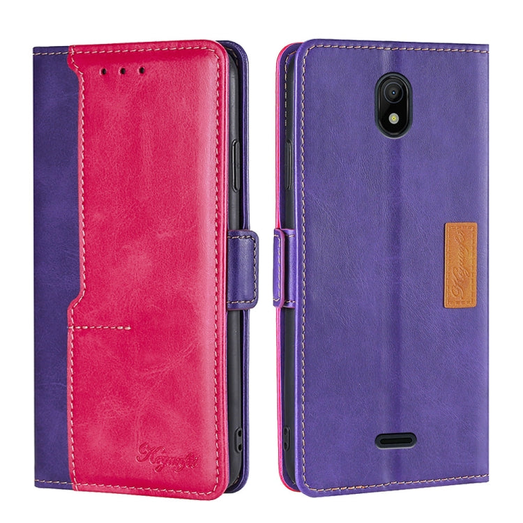 For Nokia C100 Contrast Color Side Buckle Leather Phone Case