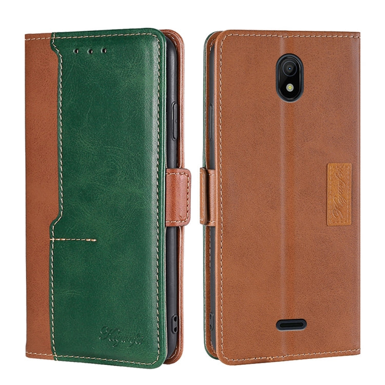 For Nokia C100 Contrast Color Side Buckle Leather Phone Case