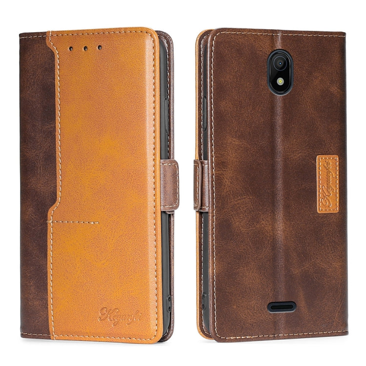 For Nokia C100 Contrast Color Side Buckle Leather Phone Case