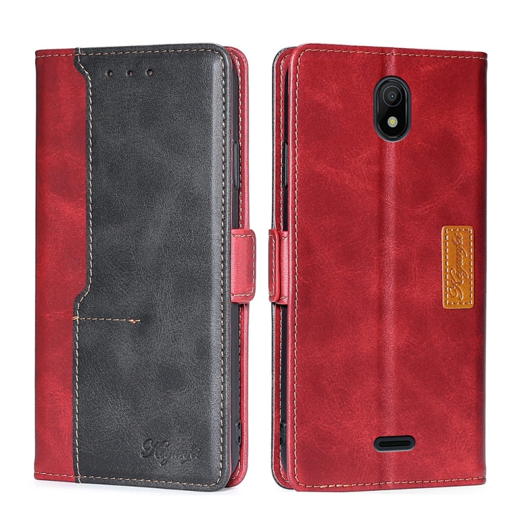 For Nokia C100 Contrast Color Side Buckle Leather Phone Case