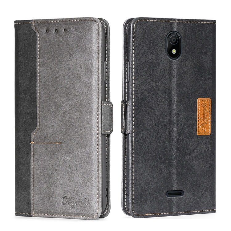 For Nokia C100 Contrast Color Side Buckle Leather Phone Case