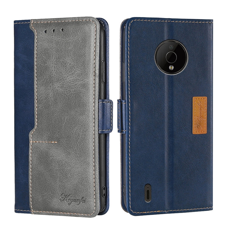 For Nokia C200 Contrast Color Side Buckle Leather Phone Case