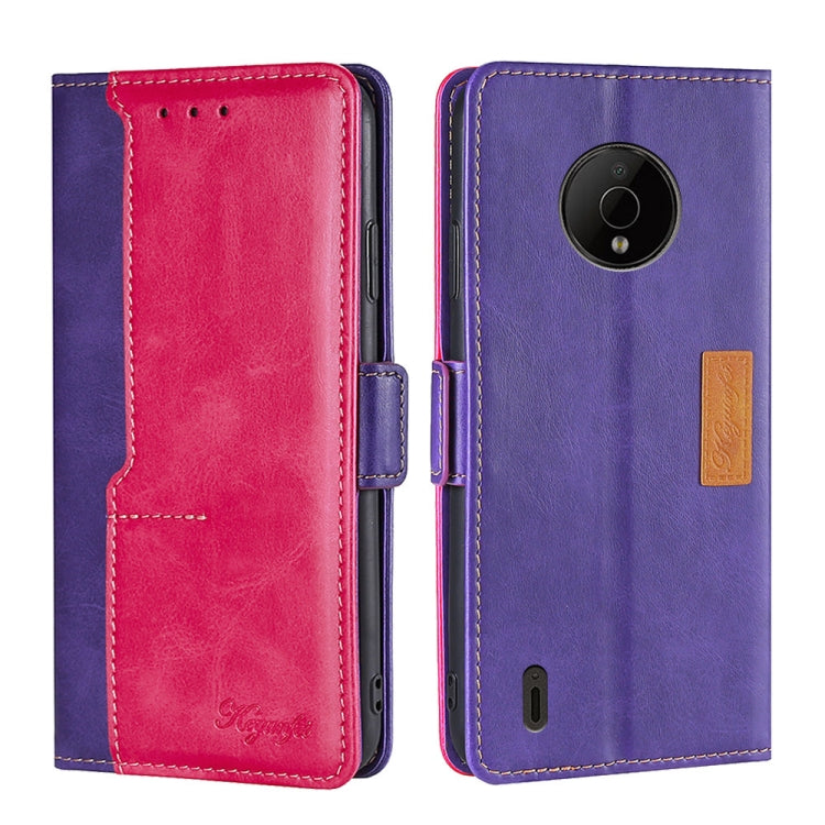 For Nokia C200 Contrast Color Side Buckle Leather Phone Case