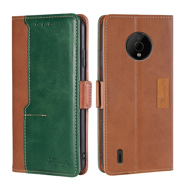 For Nokia C200 Contrast Color Side Buckle Leather Phone Case