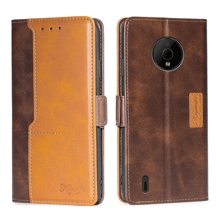 For Nokia C200 Contrast Color Side Buckle Leather Phone Case