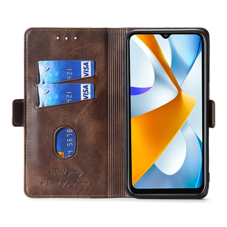 For Nokia C200 Contrast Color Side Buckle Leather Phone Case