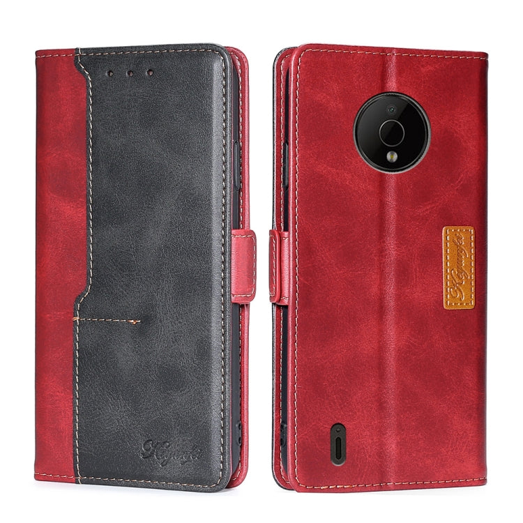 For Nokia C200 Contrast Color Side Buckle Leather Phone Case
