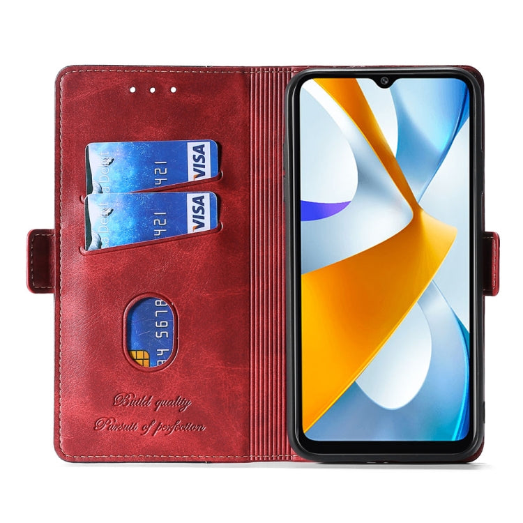 For Nokia C200 Contrast Color Side Buckle Leather Phone Case