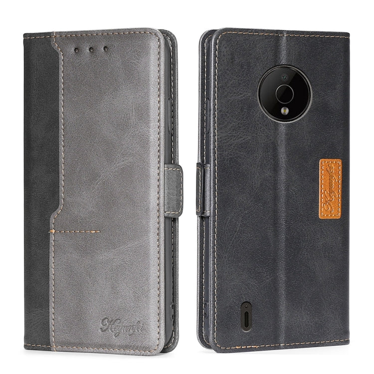 For Nokia C200 Contrast Color Side Buckle Leather Phone Case