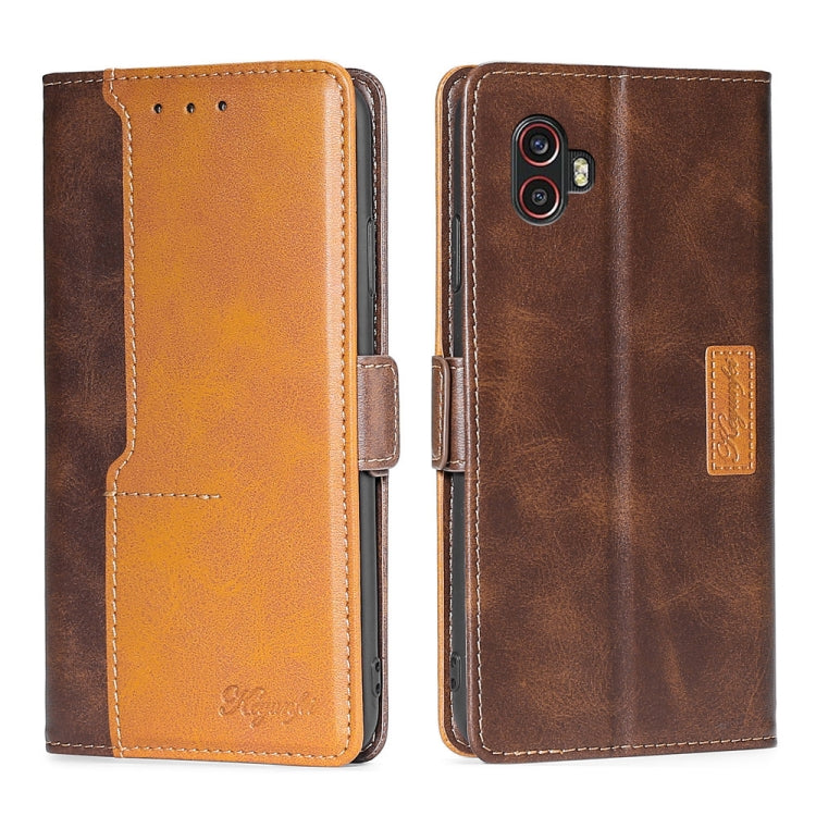 For Samsung Galaxy Xcover6 Pro / Xcover Pro 2 Contrast Color Side Buckle Leather Phone Case