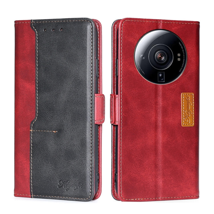 For Xiaomi 12S Ultra Contrast Color Side Buckle Leather Phone Case
