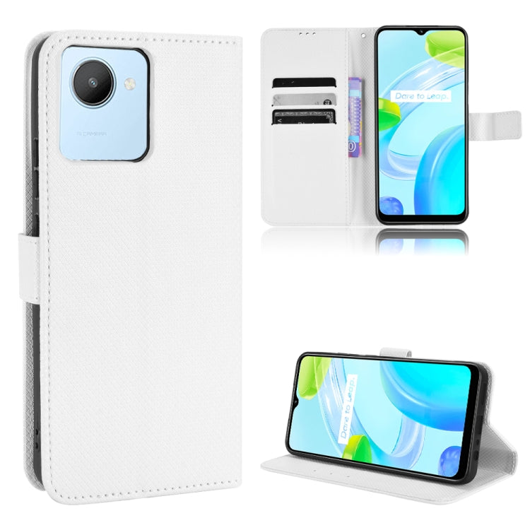 For Realme C30 4G Diamond Texture Leather Phone Case