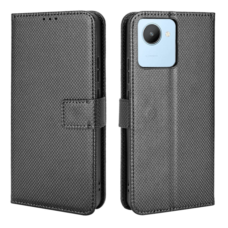 For Realme C30 4G Diamond Texture Leather Phone Case