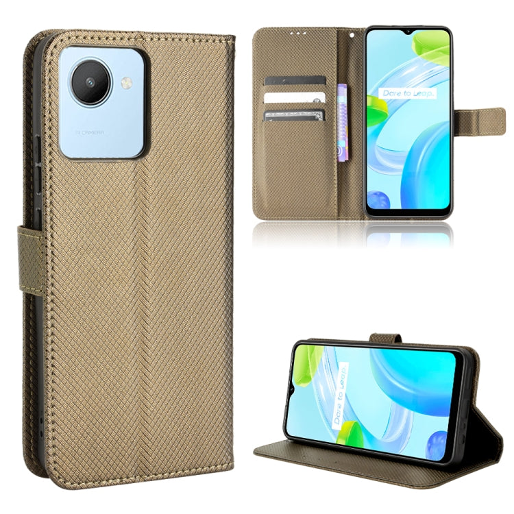 For Realme C30 4G Diamond Texture Leather Phone Case