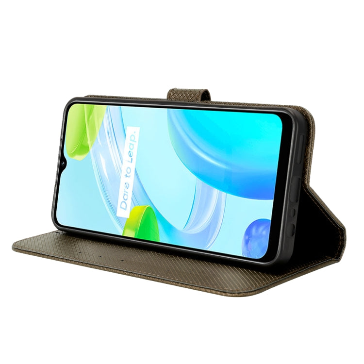 For Realme C30 4G Diamond Texture Leather Phone Case