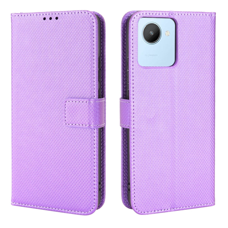 For Realme C30 4G Diamond Texture Leather Phone Case