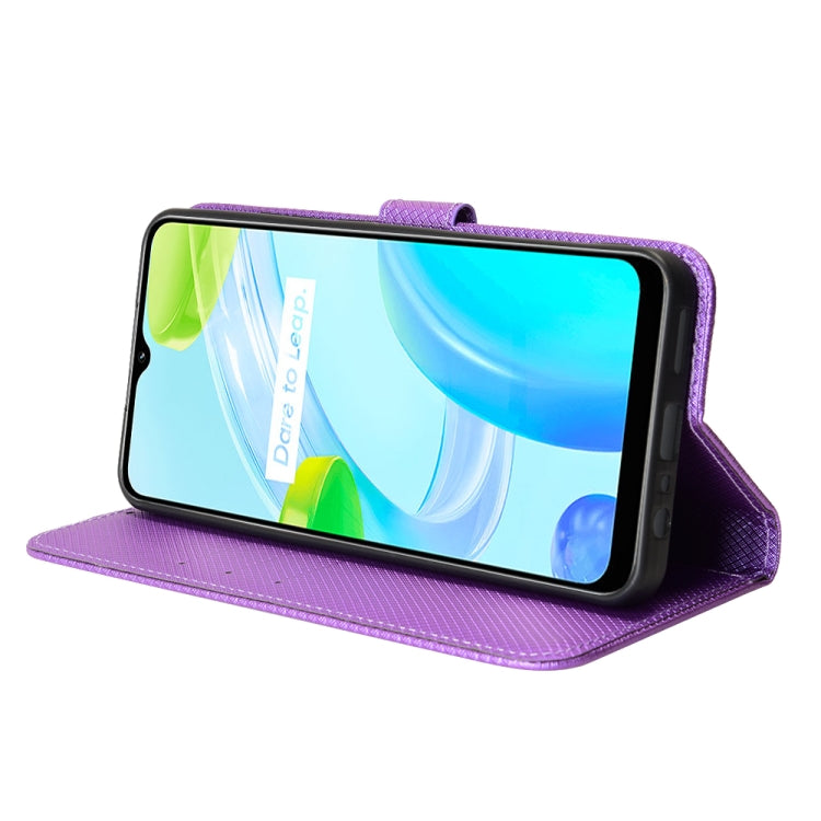 For Realme C30 4G Diamond Texture Leather Phone Case