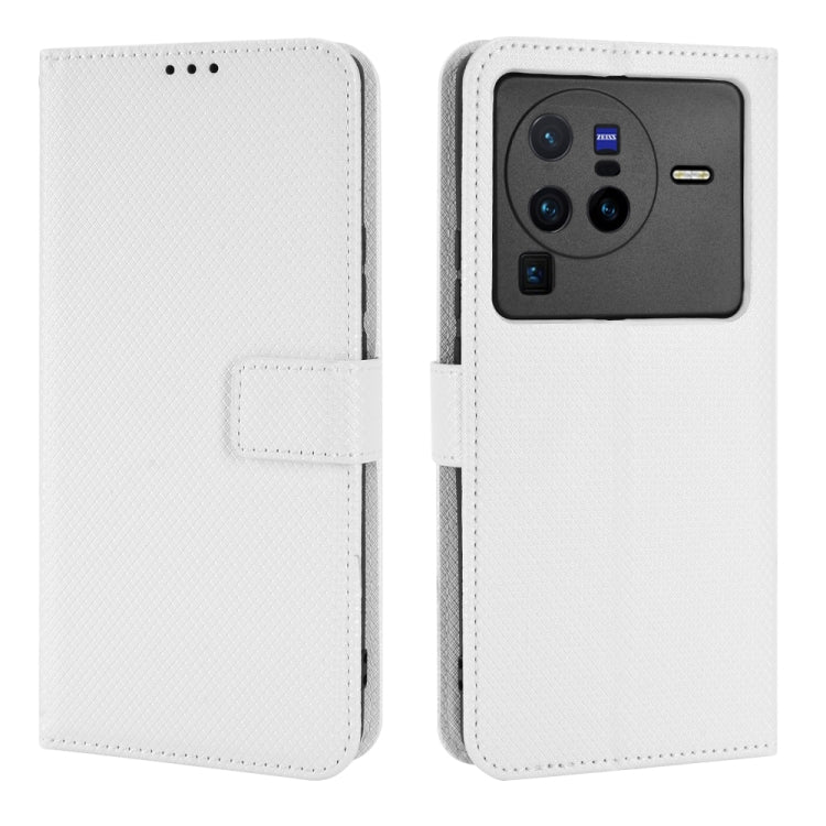 For vivo X80 Pro 5G Diamond Texture Leather Phone Case